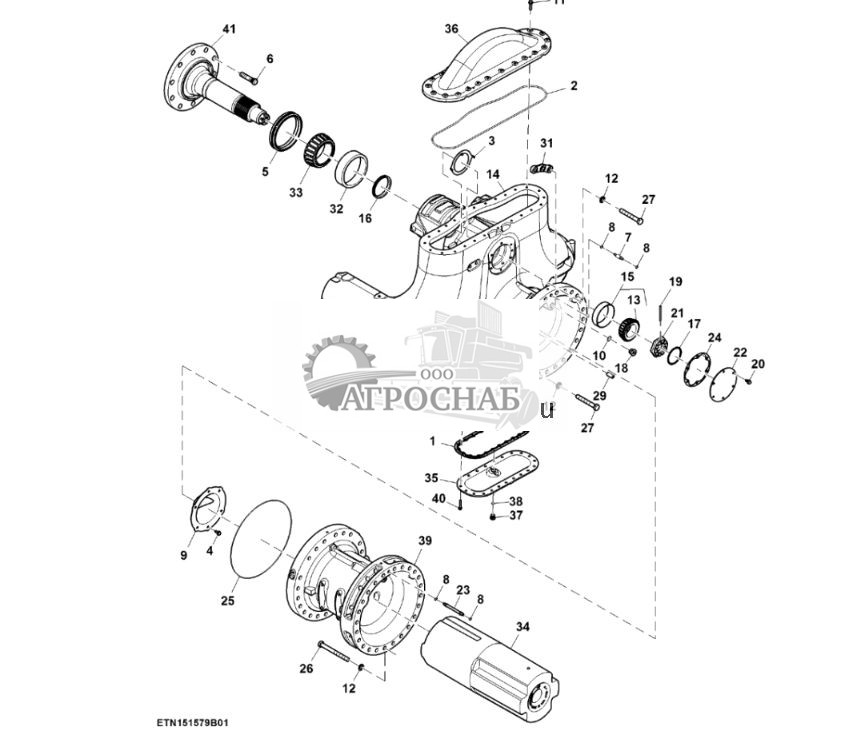 Узел заднего моста, с проставкой моста 3,05 м (120 дюймов), широкая ходовая часть, левая сторона (807001 - ) - ST946465 462.jpg